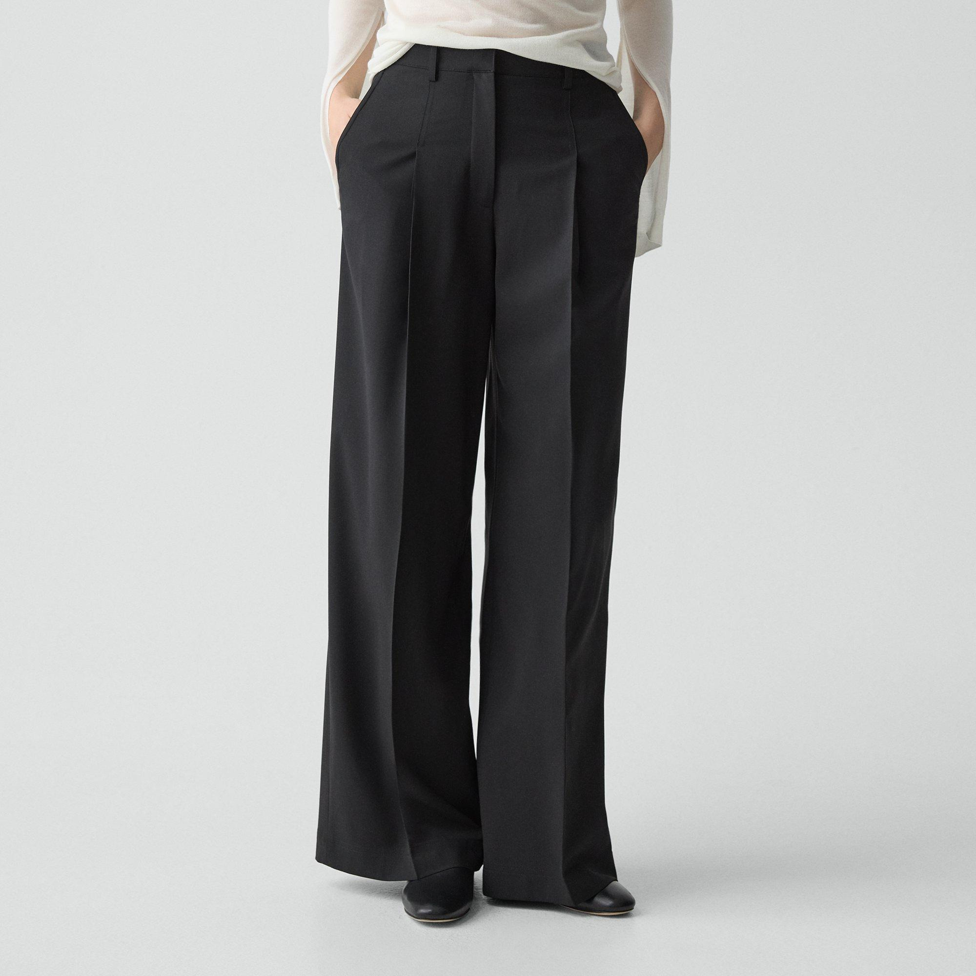 Pleated Wide-Leg Pant, 29'' in Good Wool - 5