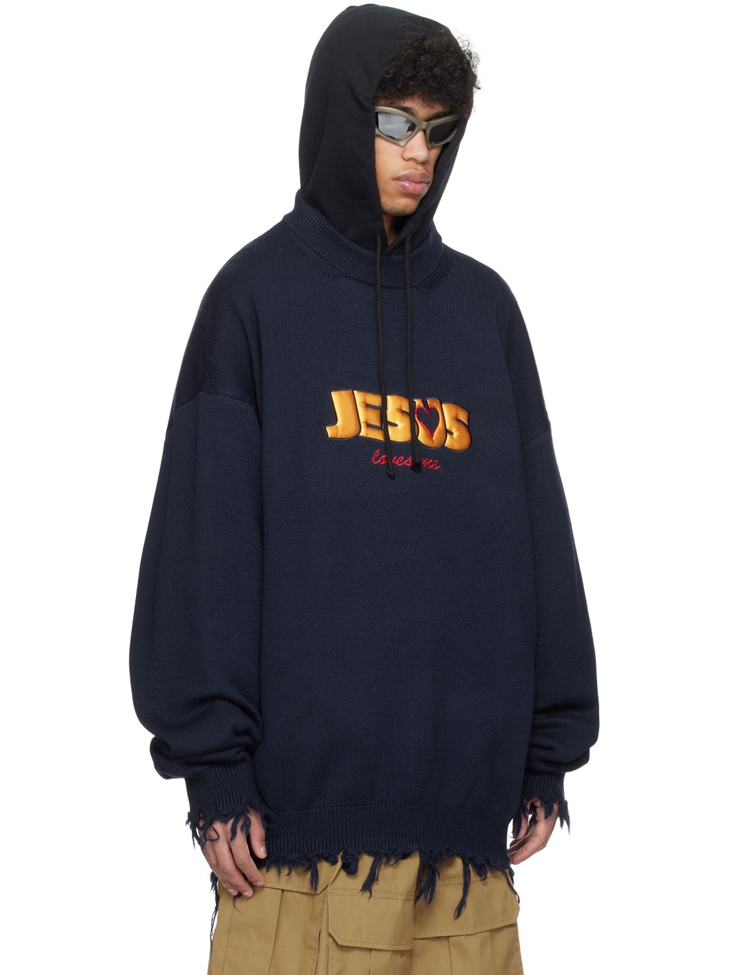 Navy 'Jesus Loves You' Sweater - 2
