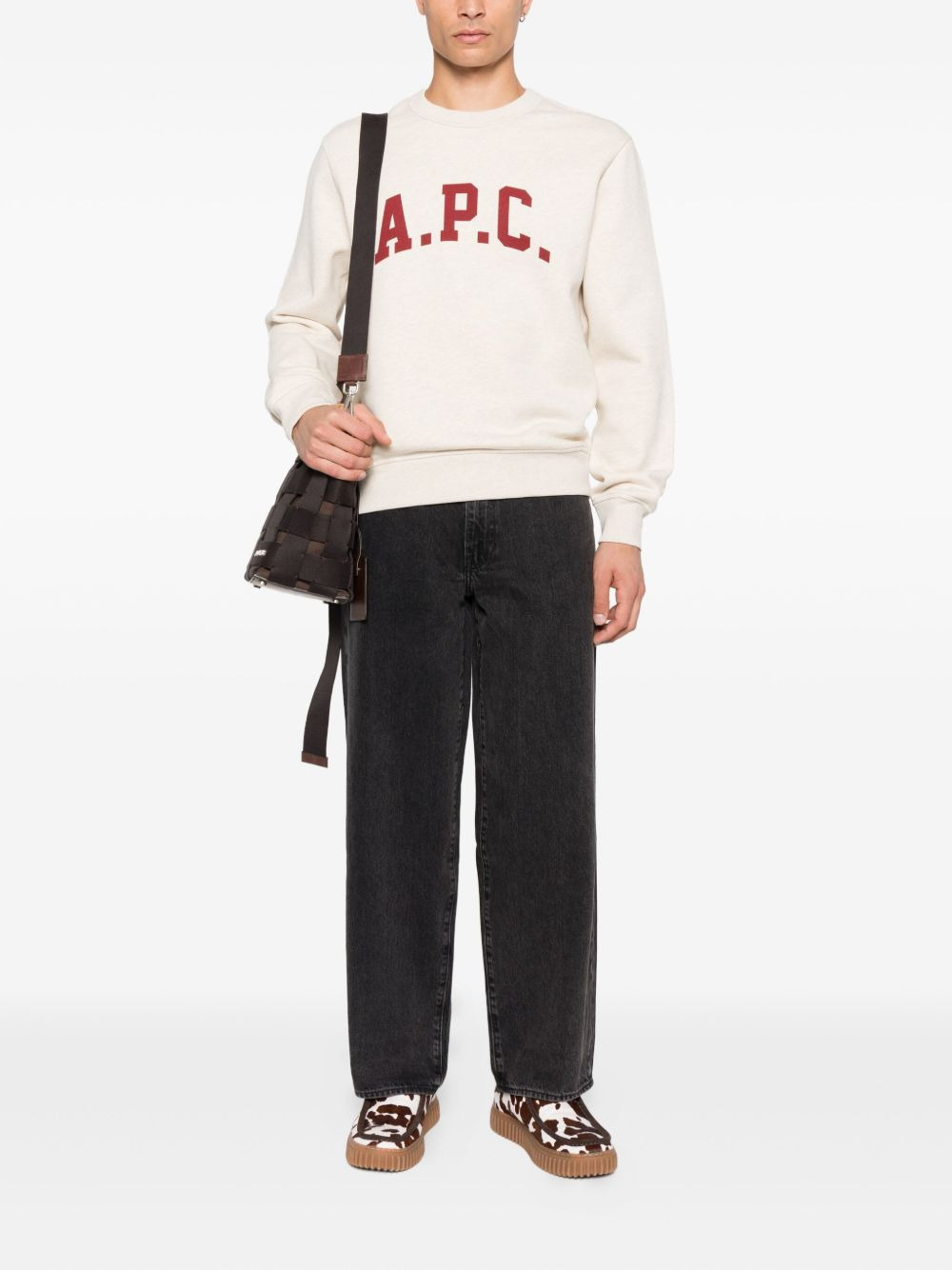 logo-print crew neck sweatshirt - 2