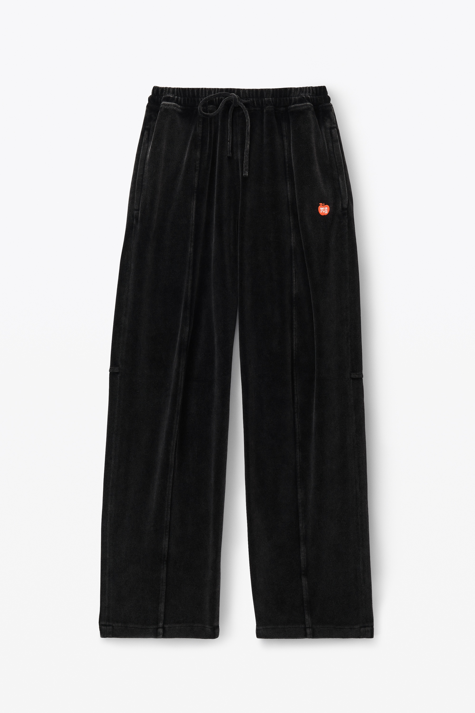 apple logo track pant in velour - 1