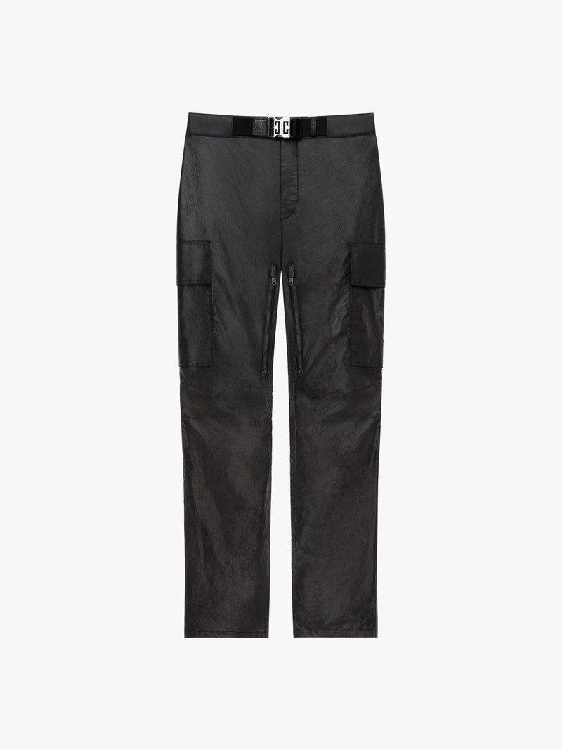 CARGO PANTS IN COATED COTTON WITH 4G BUCKLE 1
