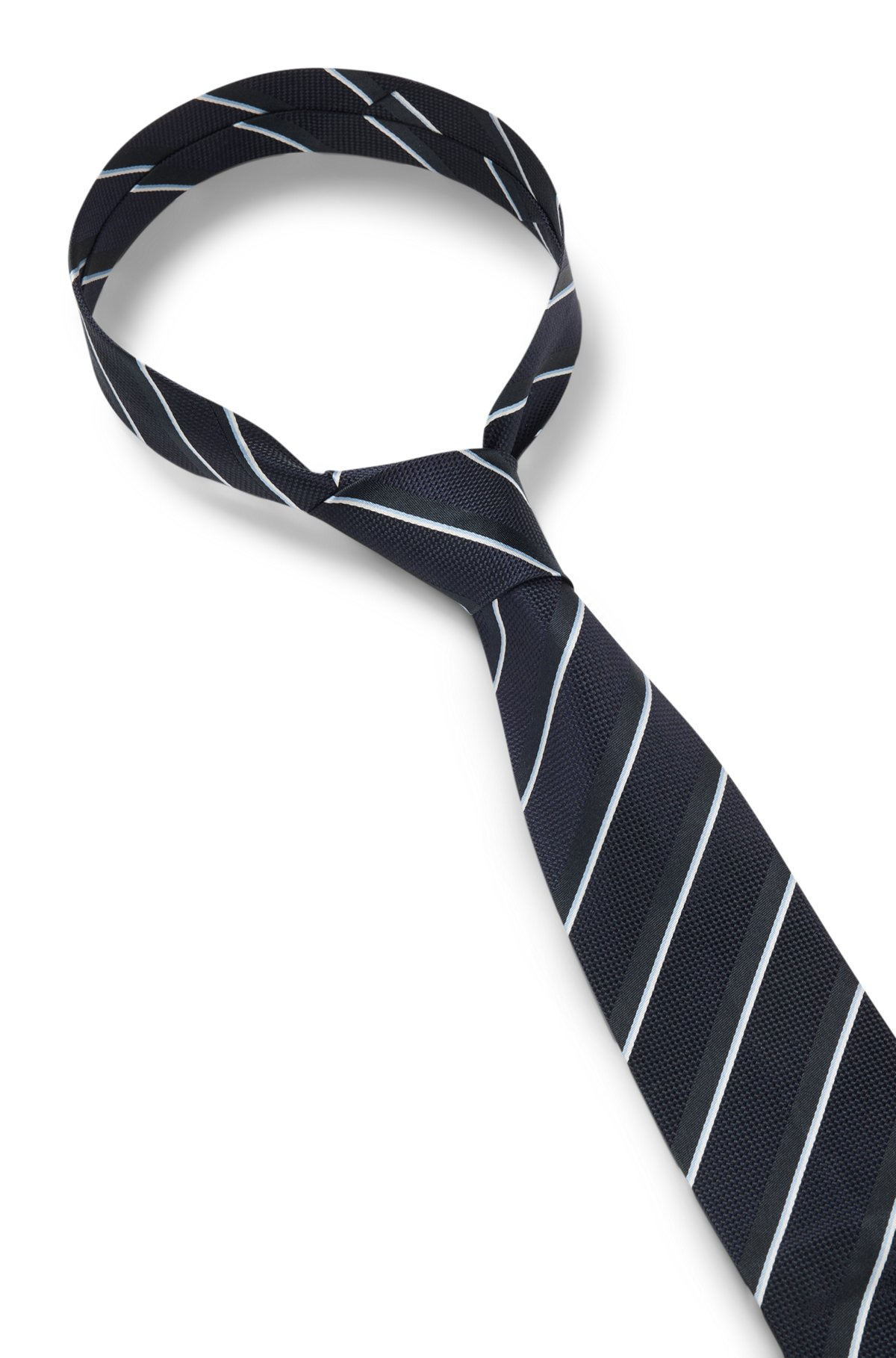 SILK TIE WITH DIAGONAL STRIPES - 6
