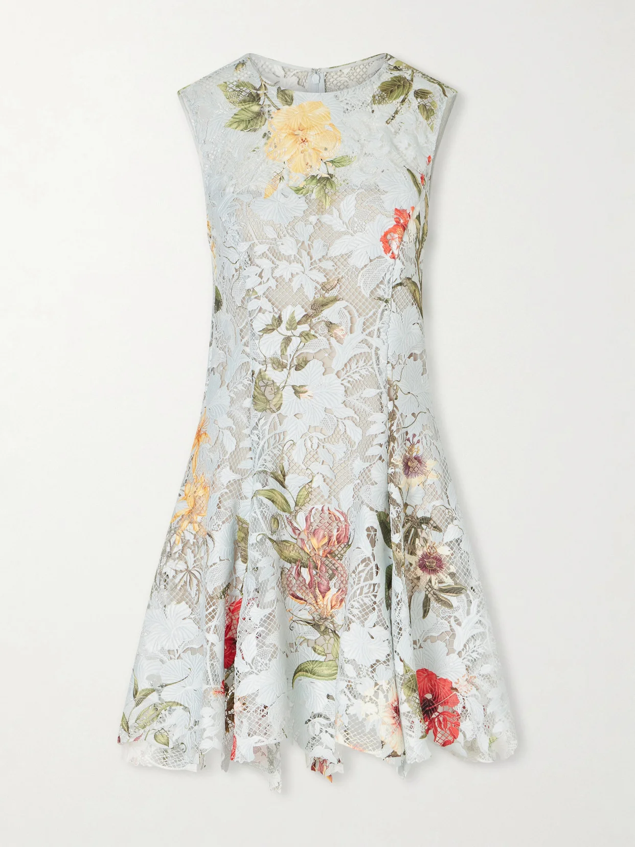 Floral-print Lace Mini Dress - 1