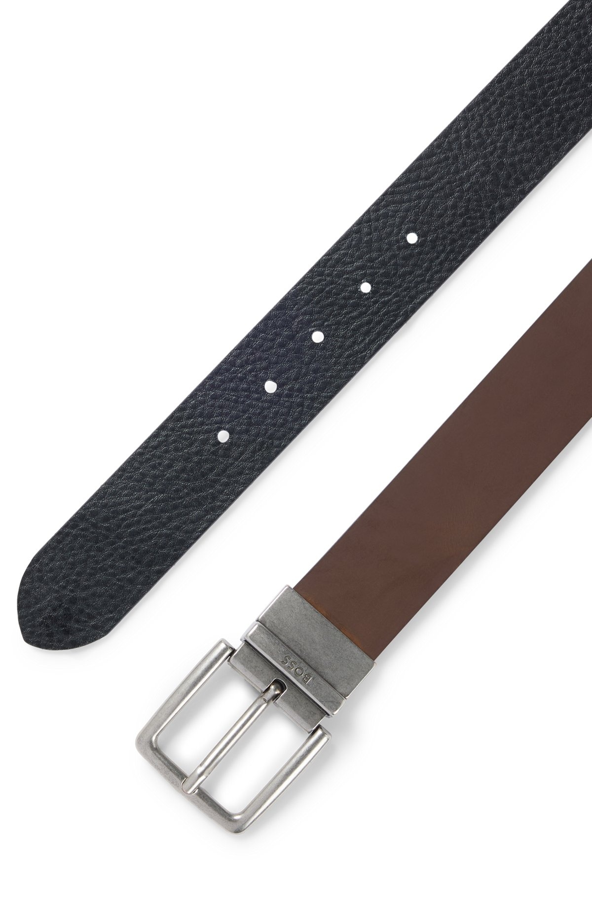 REVERSIBLE BELT IN PLAIN AND GRAINED LEATHER - 3