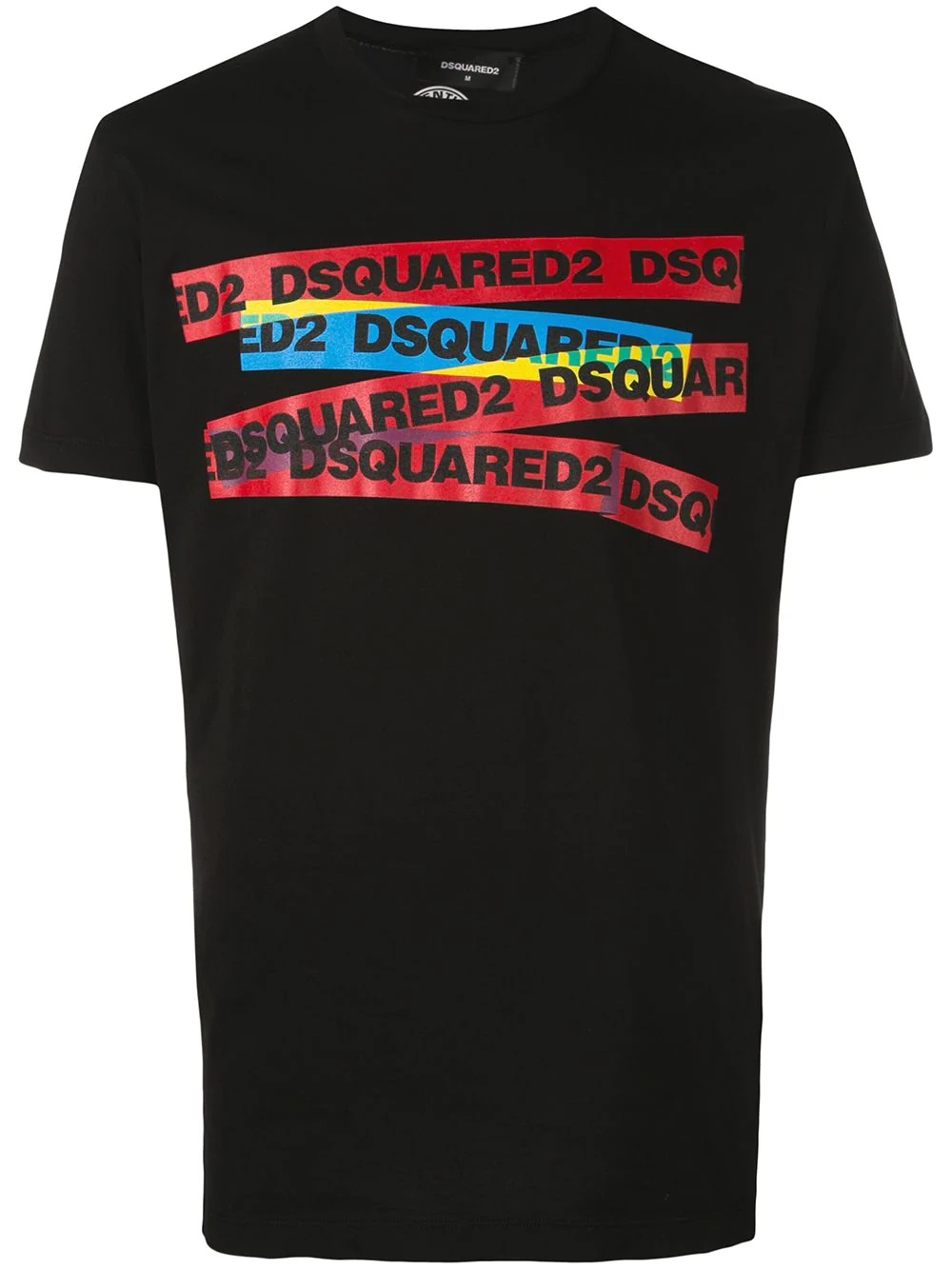 logo tape print T-shirt - 1