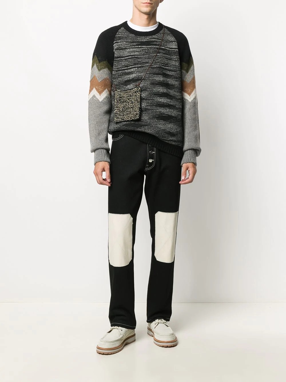 marl-knit crew neck jumper - 2