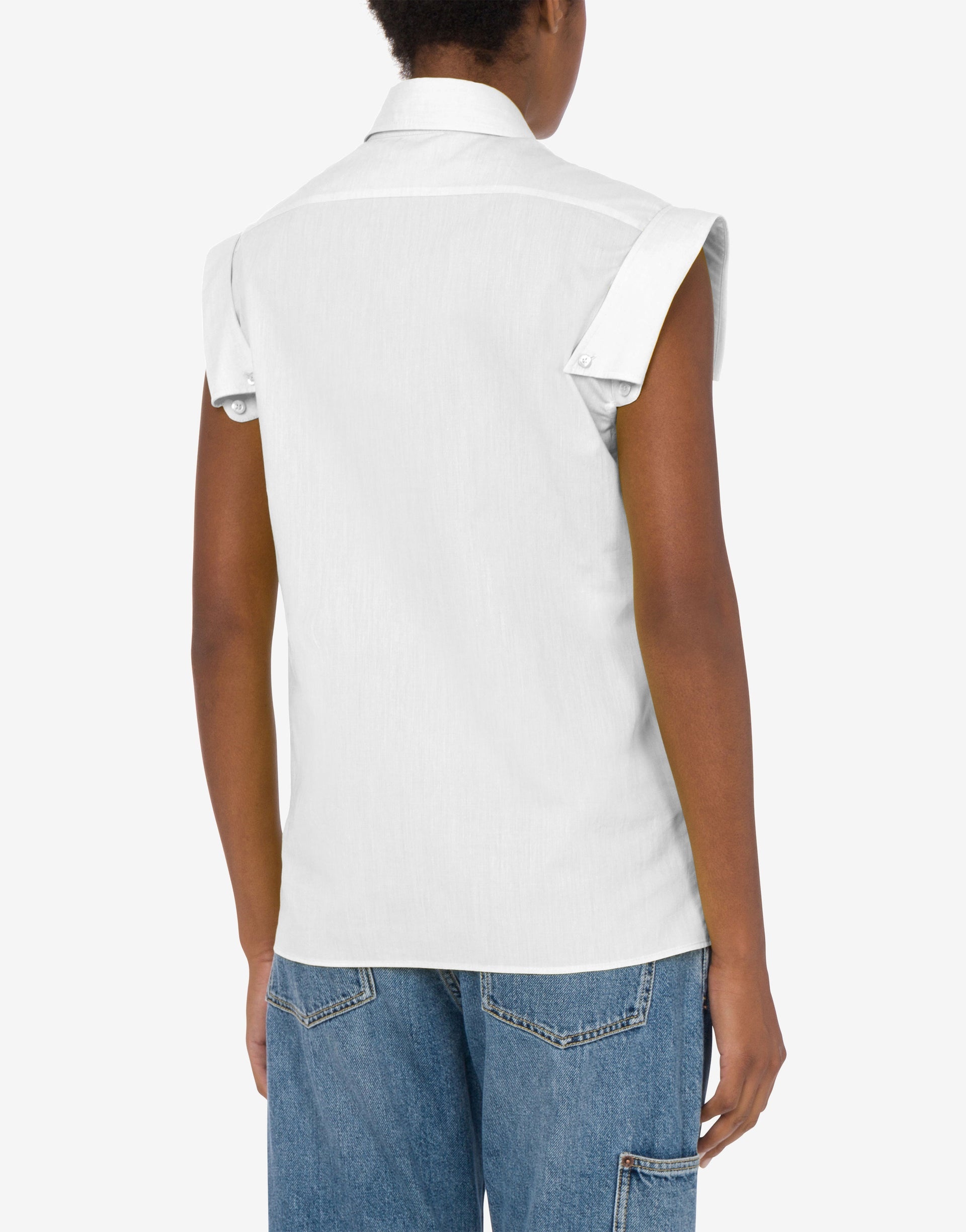 SLEEVELESS SHIRT MULTI COLLARS - 2