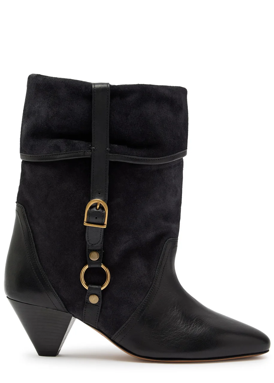 Isabel Marant étoile Darner Buckle Suede Mid-calf Boots - 1