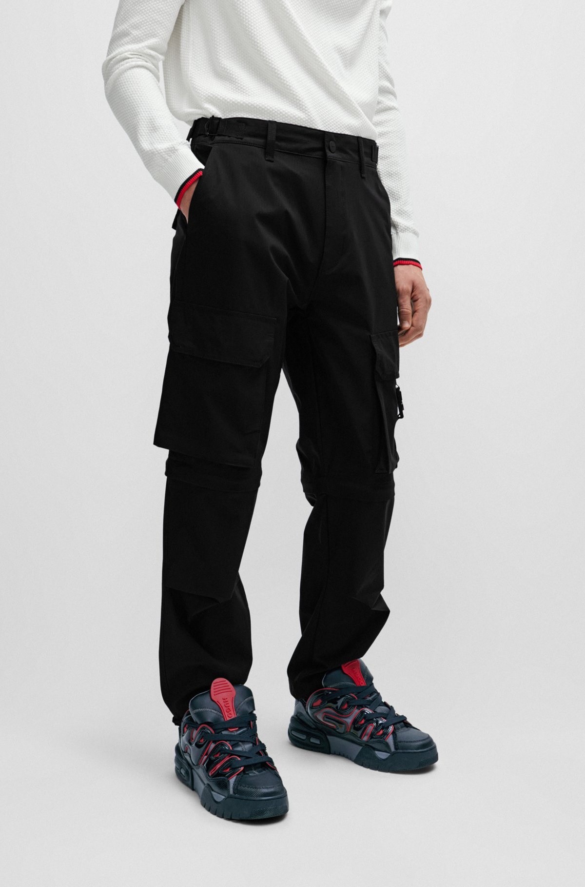 REGULAR-FIT CARGO TROUSERS WITH STACKED-LOGO STRAP - 2