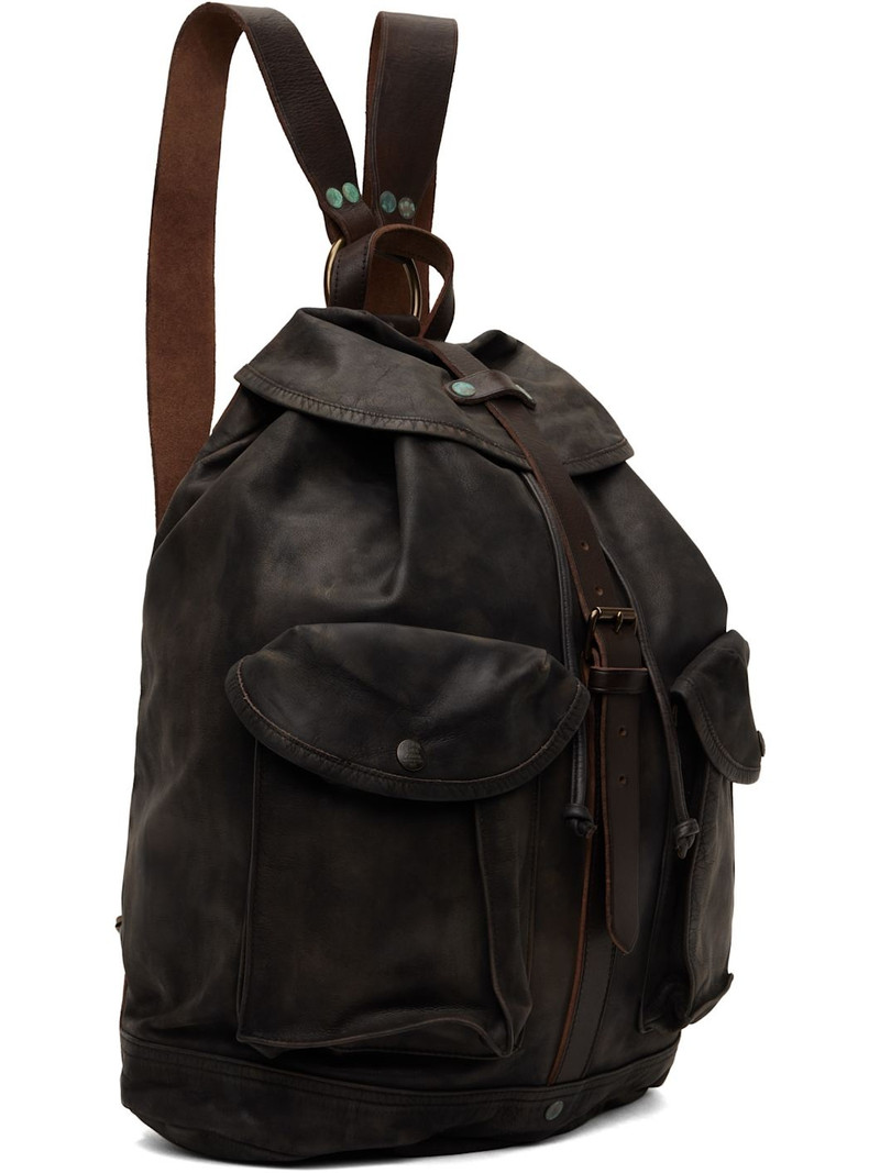 RRL by Ralph Lauren Black Leather Backpack outlook