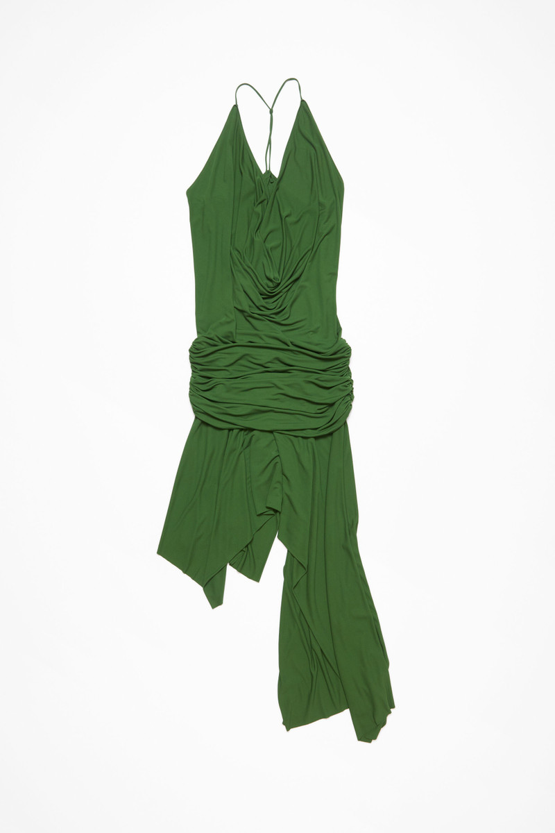 Strap dress - Dark green - 1