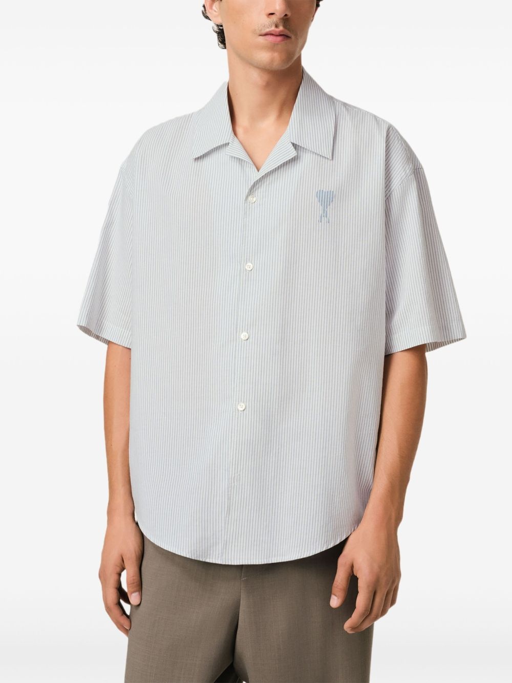 camp-collar short-sleeve shirt - 5