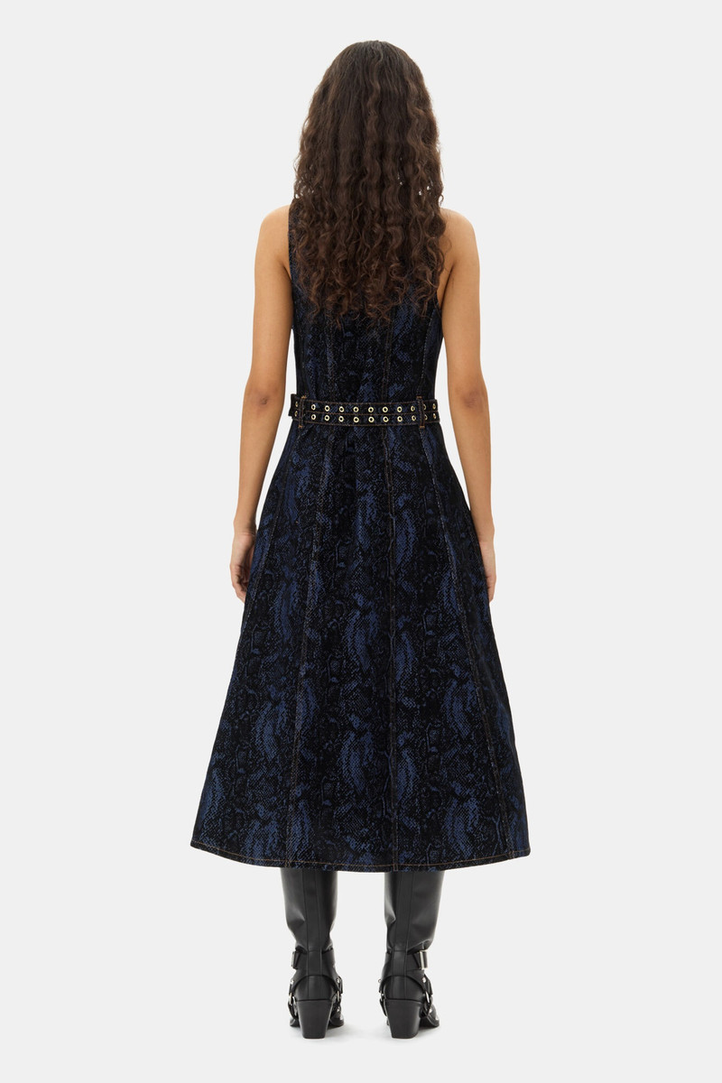 BLUE SNAKE PRINT DRESS 5