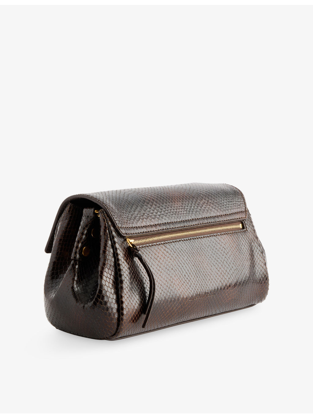 Snake-Effect Leather Satchel - 5