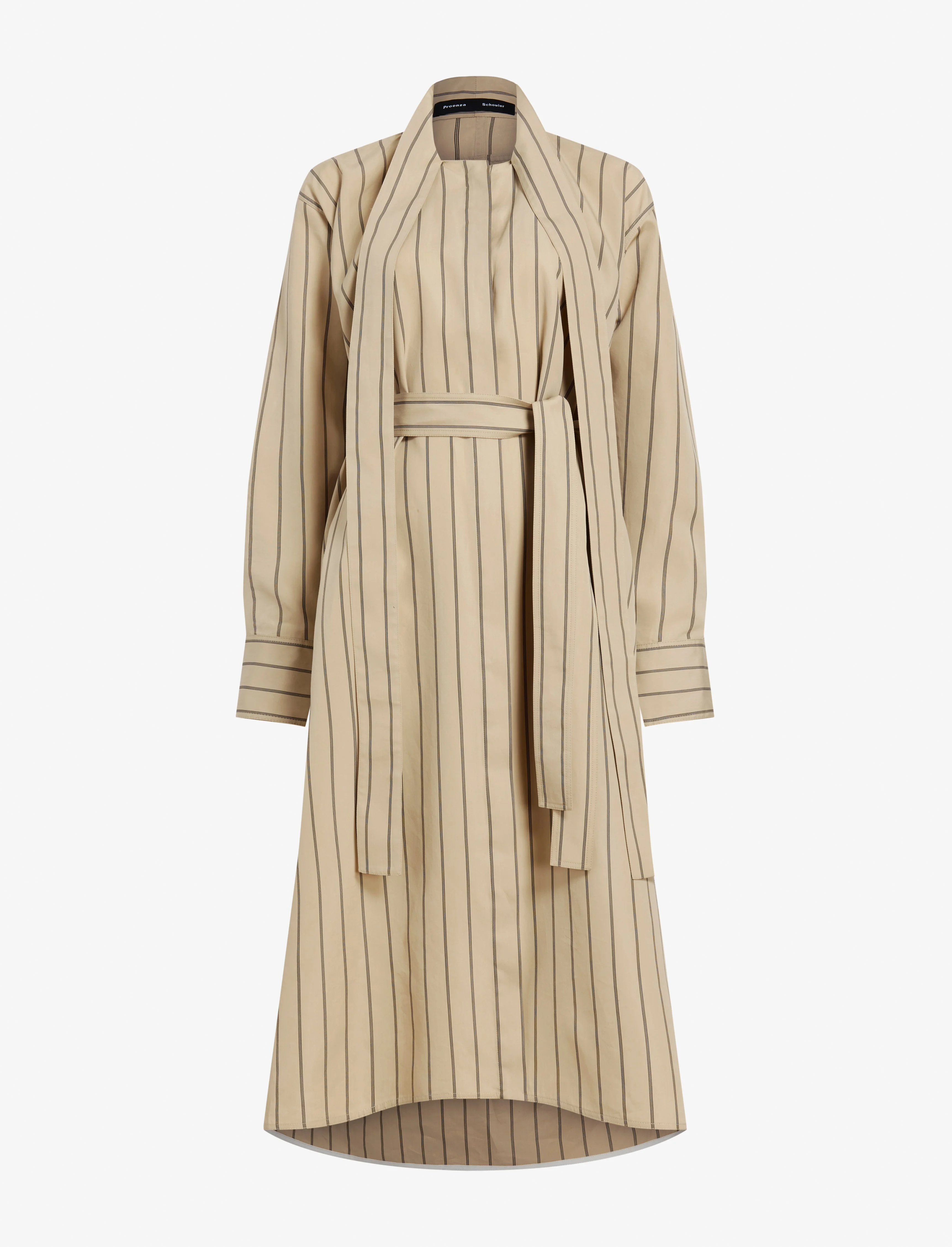 Phillipa Dress in Stripe Cotton Silk Poplin - 1