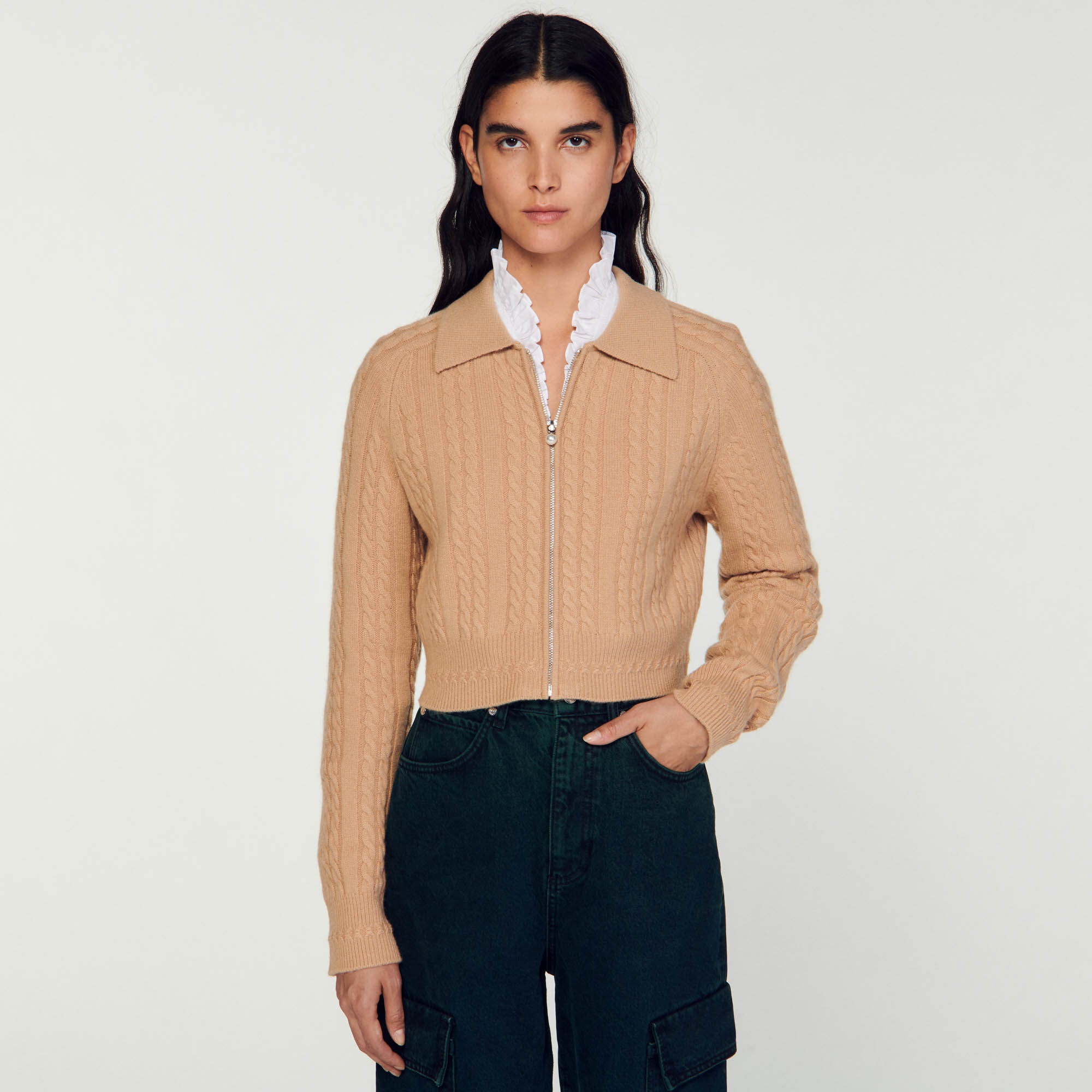 CROPPED KNITTED CARDIGAN - 5