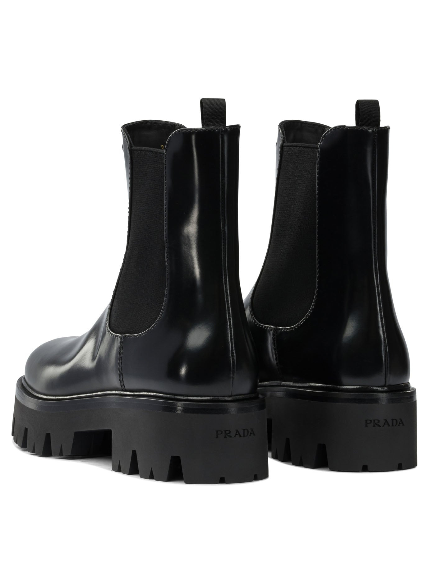 Prada Brushed Leather Ankle Boots - 4