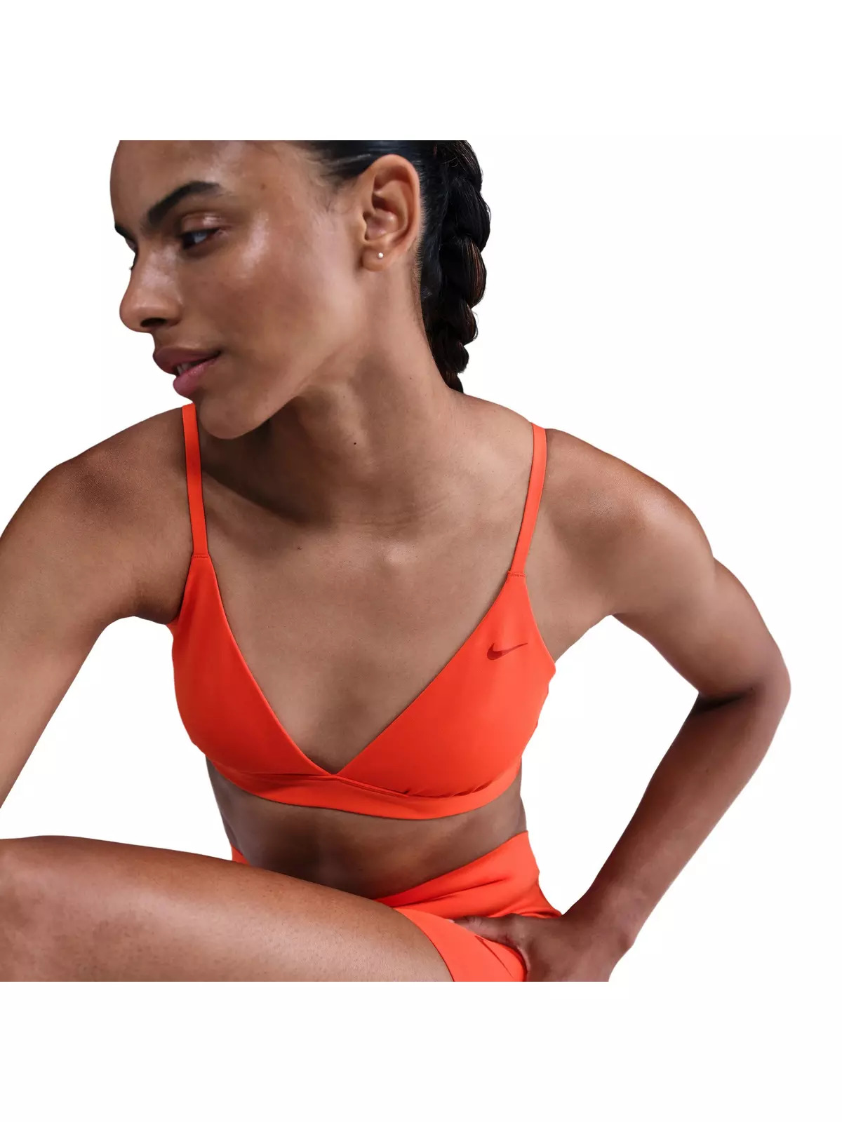 Women's Form Light-Support Non-Padded Triangle Sports Bra -Red - 3