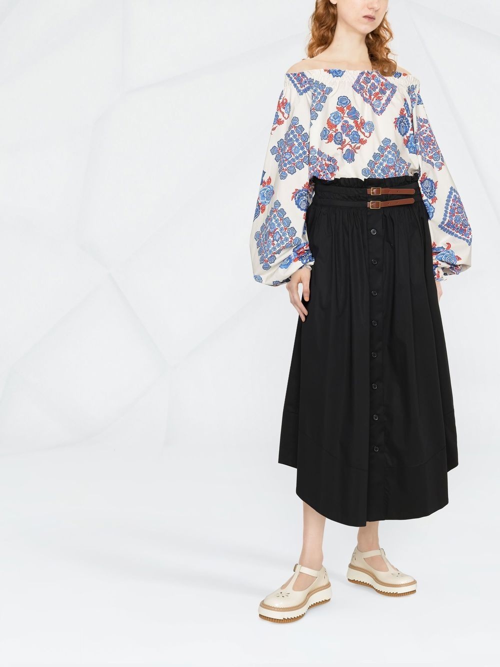Boho-print crop top - 2