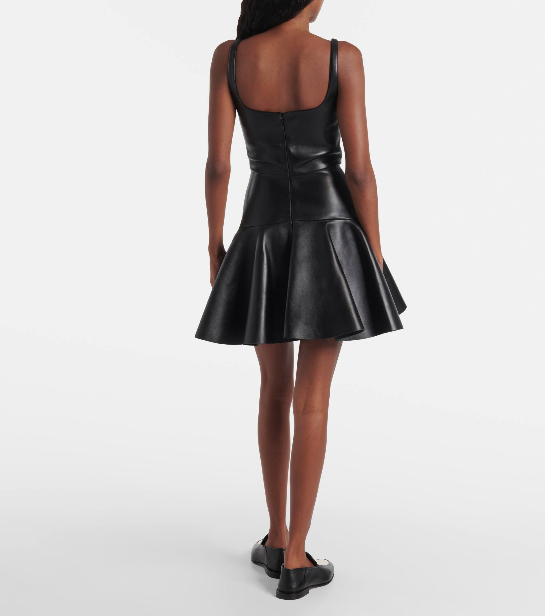 Ruffled leather minidress - 3