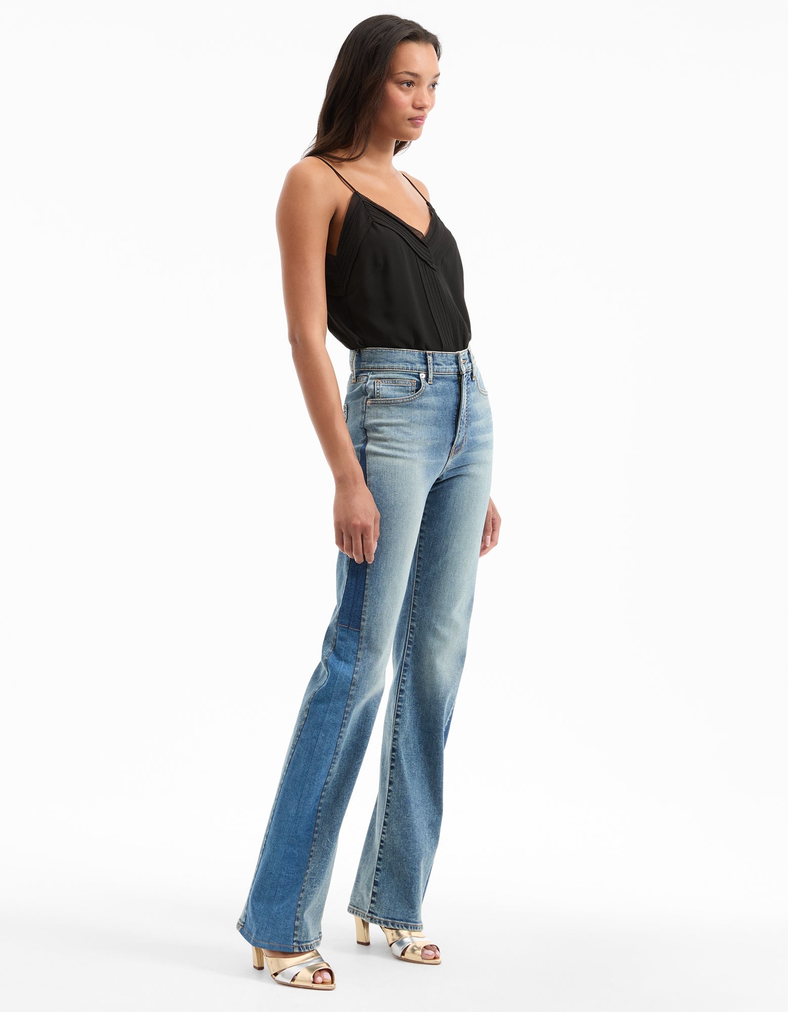 BEVERLY TWO-TONE SKINNY-FLARE JEAN - 4