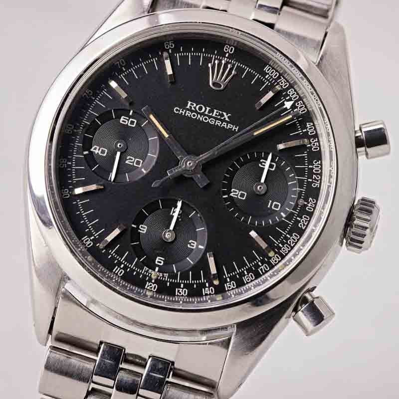 Vintage Rolex Chronograph Pre-Daytona Ref 6238 Black Dial - 10