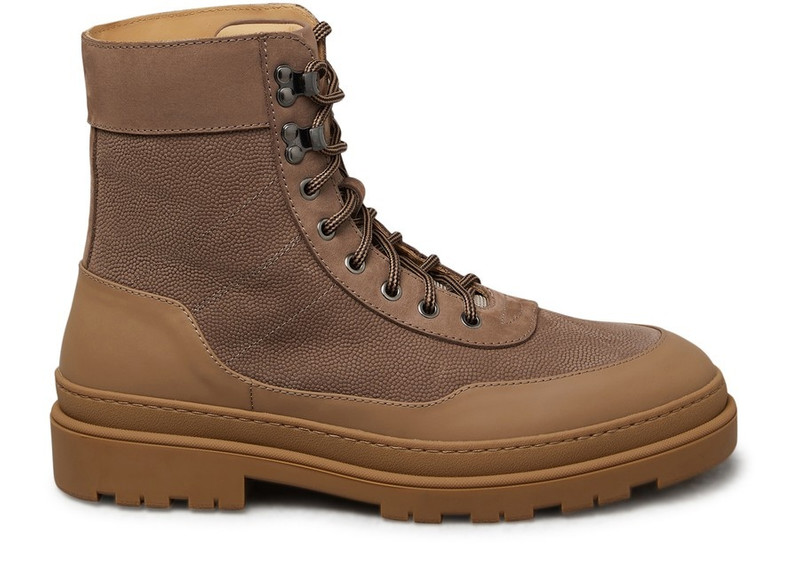 Nubuck and calfskin ankle boots 6