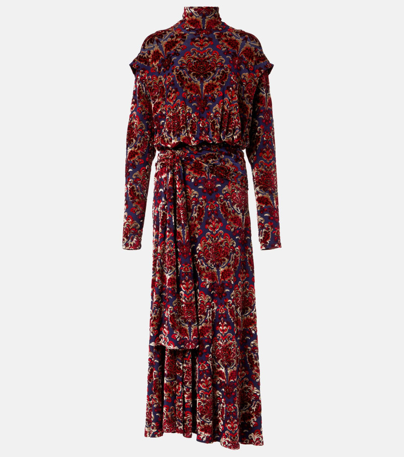 Draped jacquard maxi dress - 1