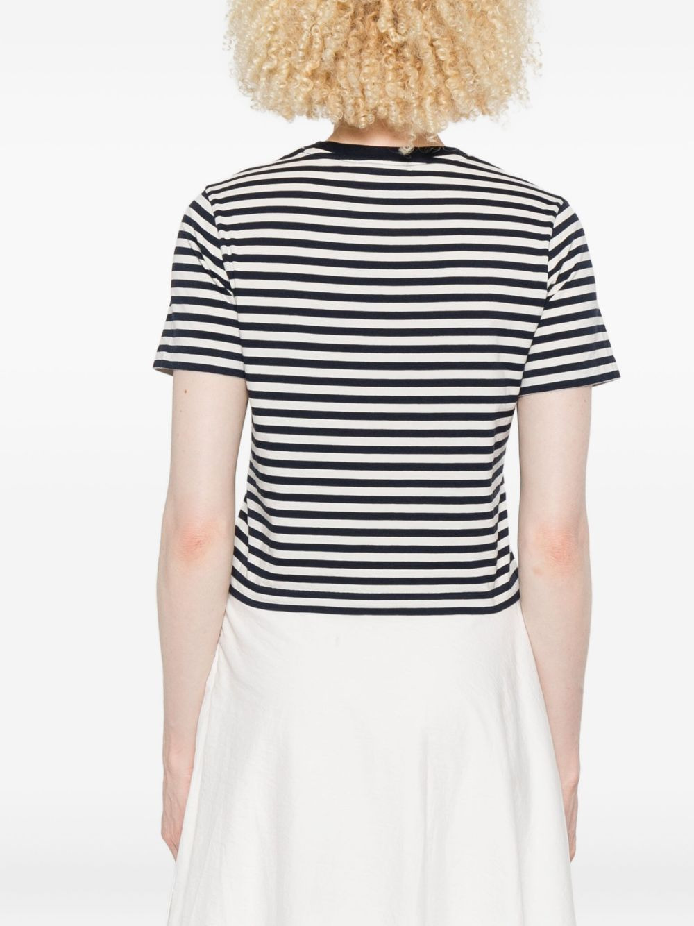 Baby fox-embroidered striped cropped top - 4