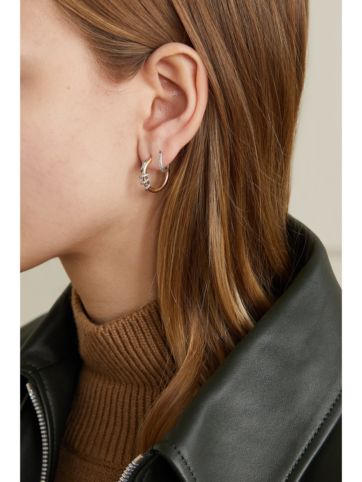 Twisted Boa 18-karat Gold Diamond Hoop Earrings - 6