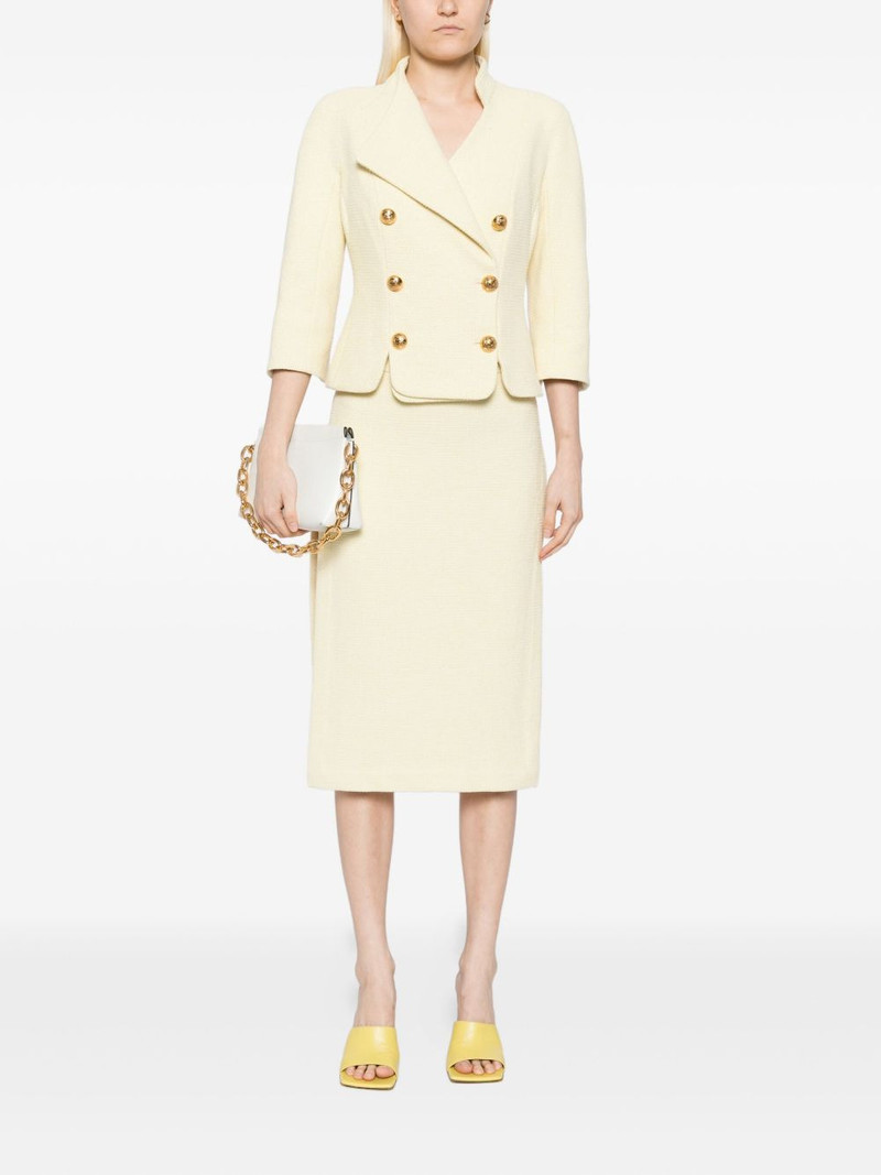 ELISABETTA FRANCHI button-embellished tweed jacket outlook