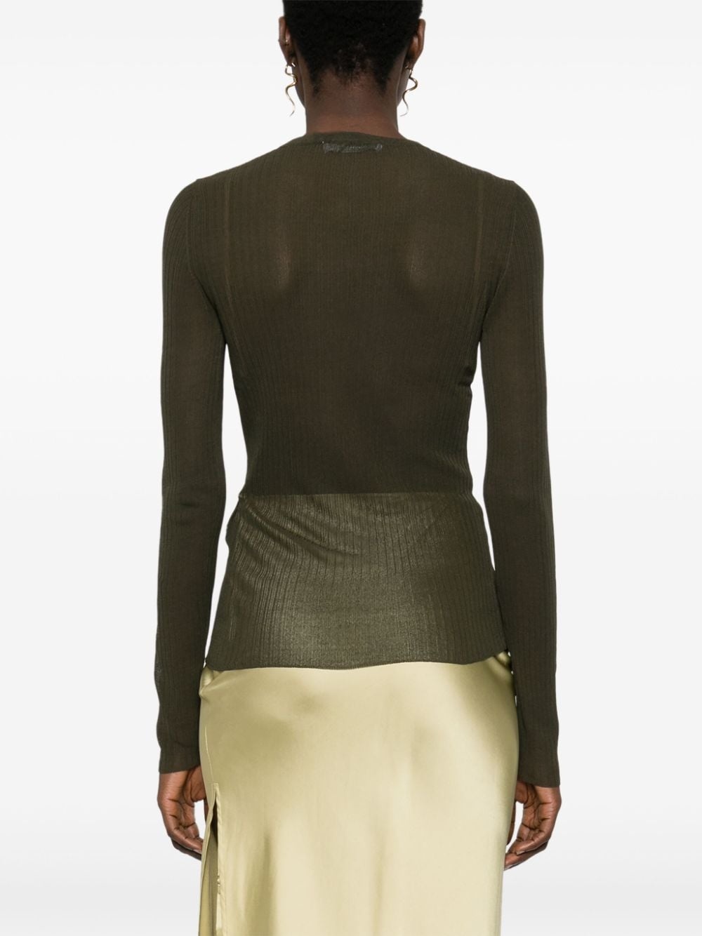 Saggina ribbed silk jumper - 4