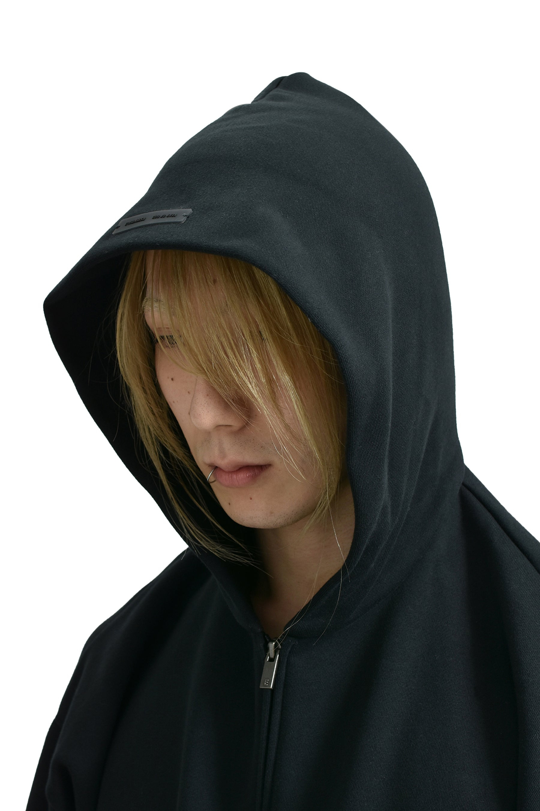 CLASSIC FIT FLEECE ZIP UP HOODIE / JET BLK - 4