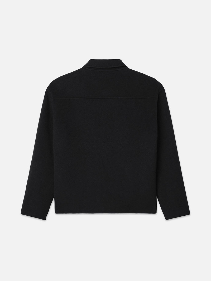 FRAME Ritz Men's Wool Shirt in Black outlook