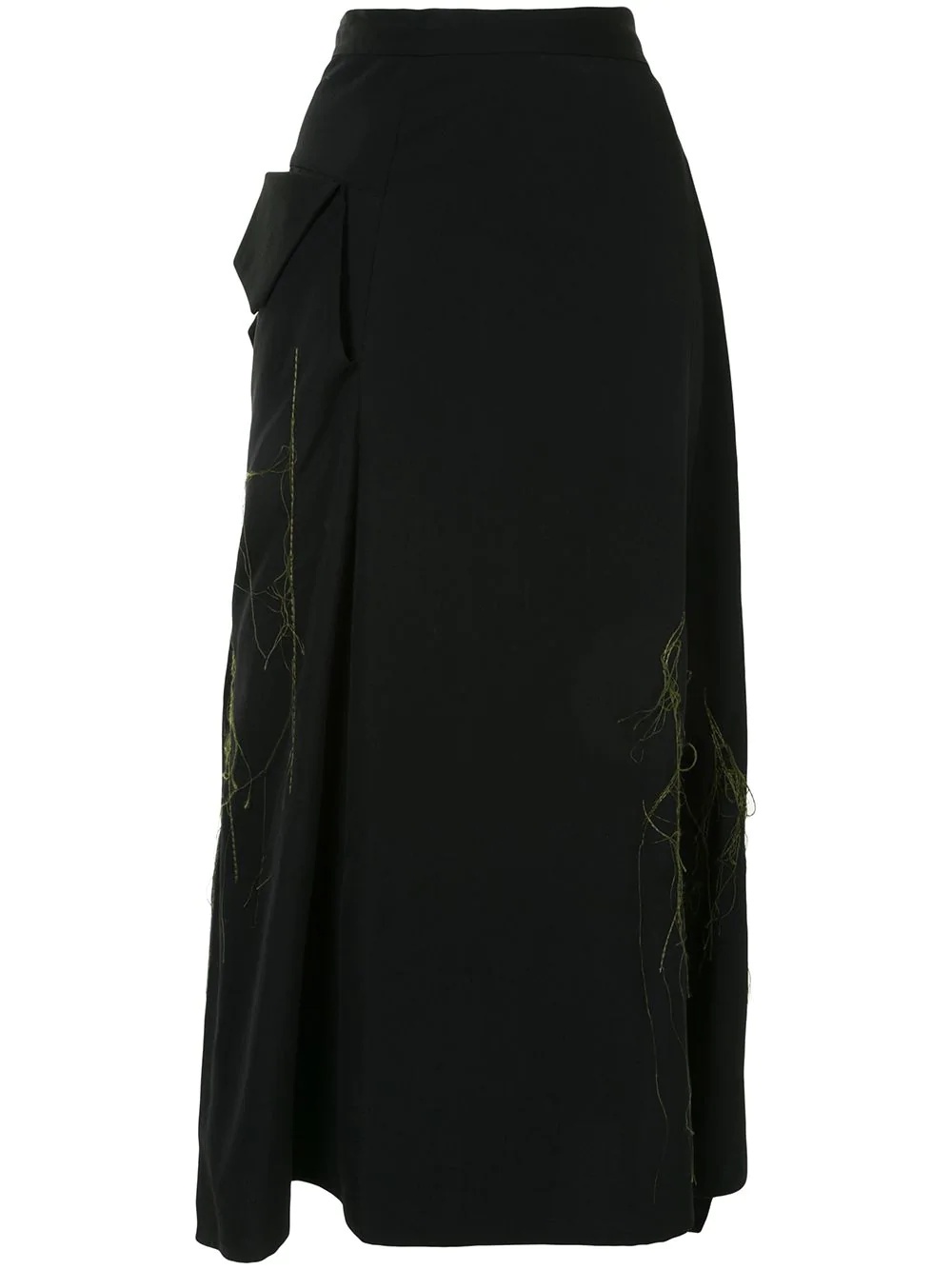 draped side detail a-line skirt  - 1