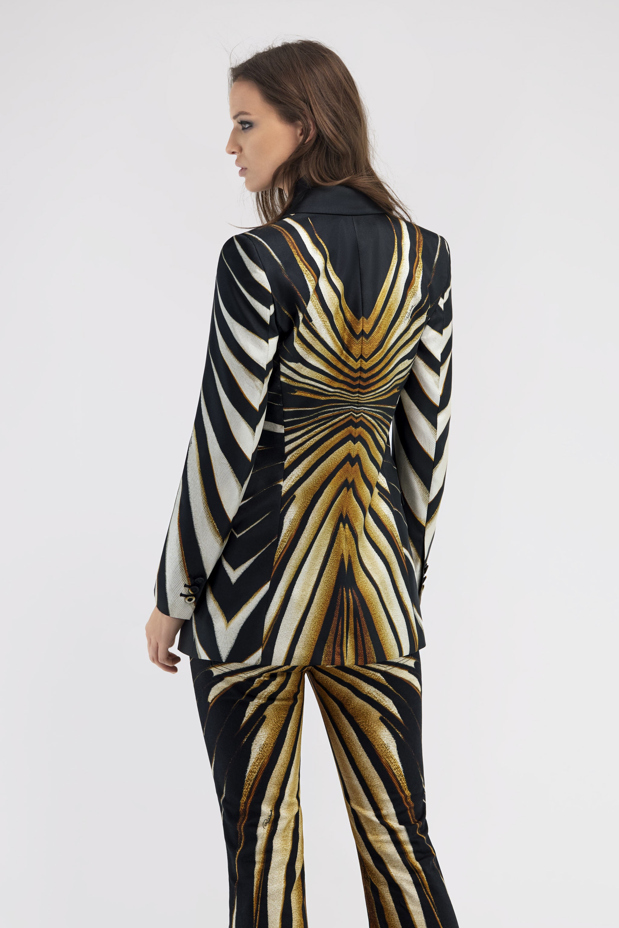 Single-breasted blazer with Ray of Gold print - 4