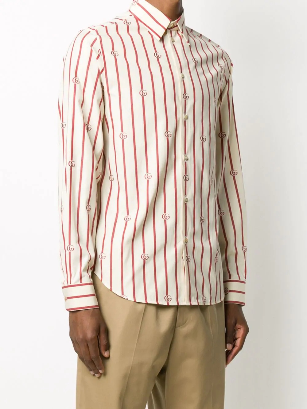 Double G vertical-stripe shirt - 3