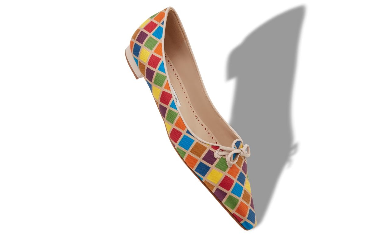 Multicoloured Silk Ballerina Flats - 2