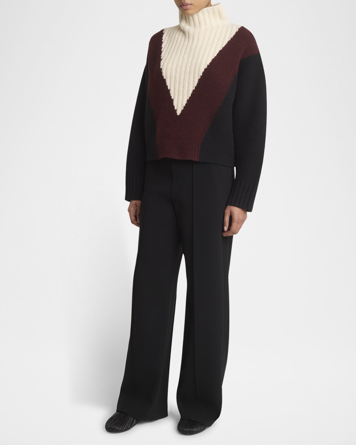 Alma Graphic Cashmere Turtleneck Sweater - 4