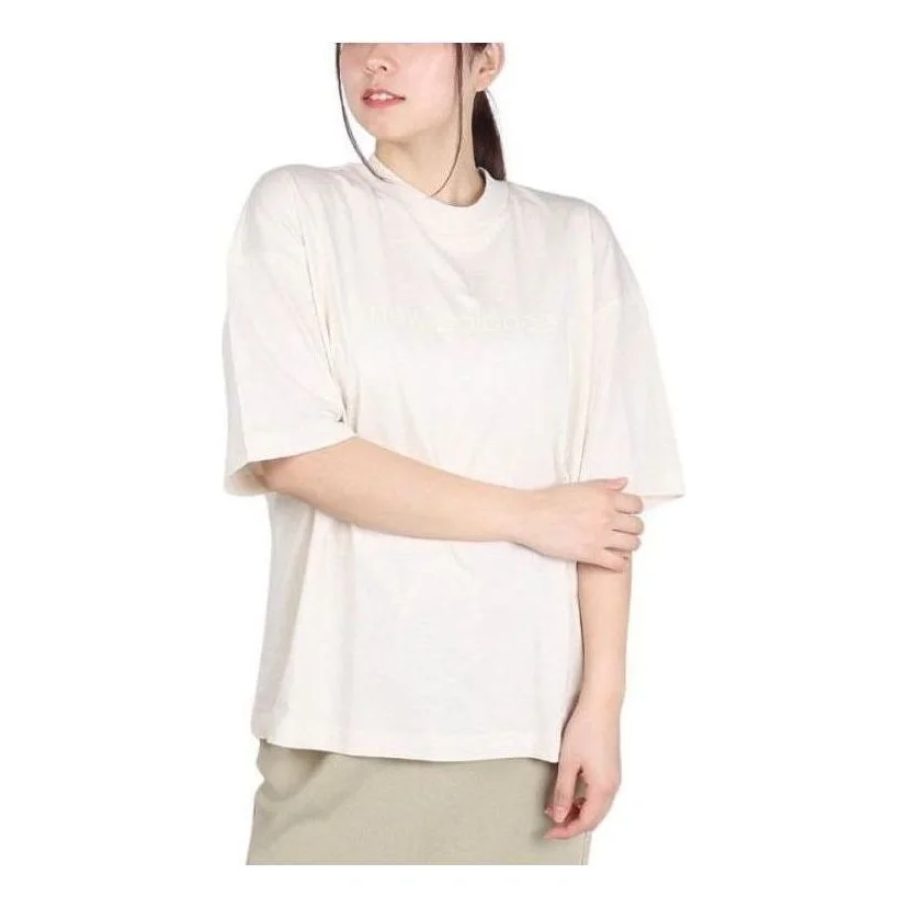(WMNS) New Balance Hyper Density Jersey Oversized T-Shirt 'Linen' WT41555-LIN - 1