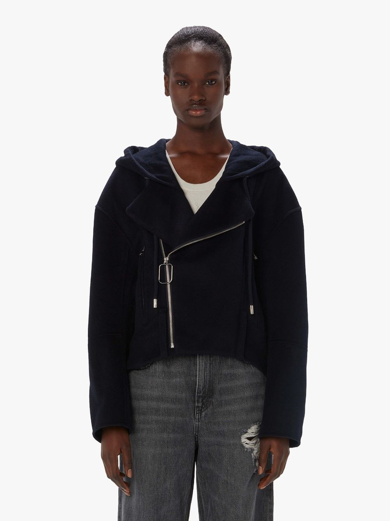 JW Anderson WOOL HOODED BIKER JACKET outlook
