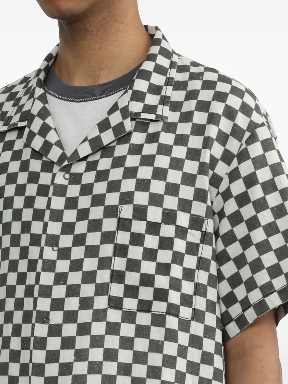 checked short-sleeve shirt - 5