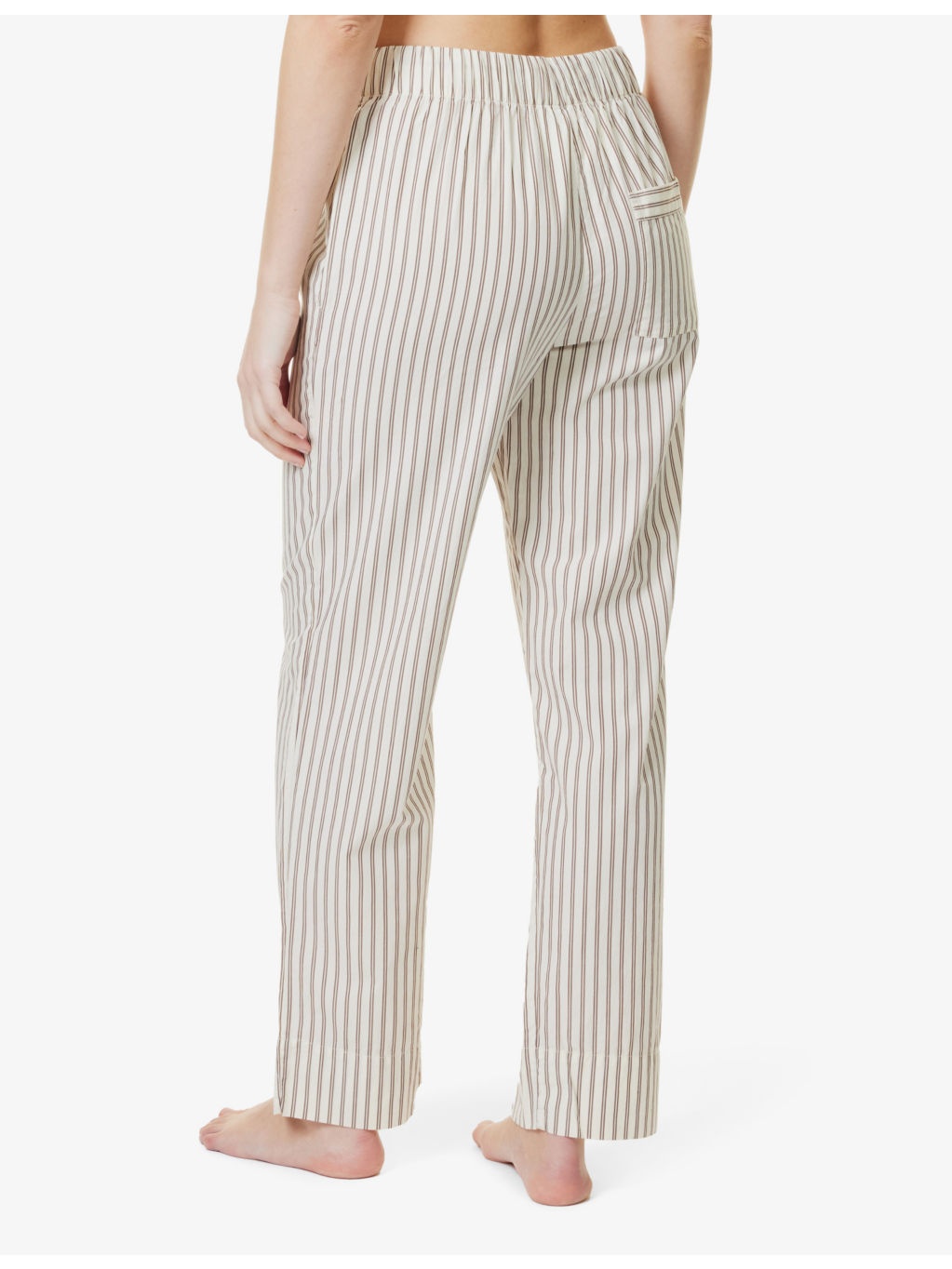 Straight-leg mid-rise organic-cotton poplin pyjama trousers - 4