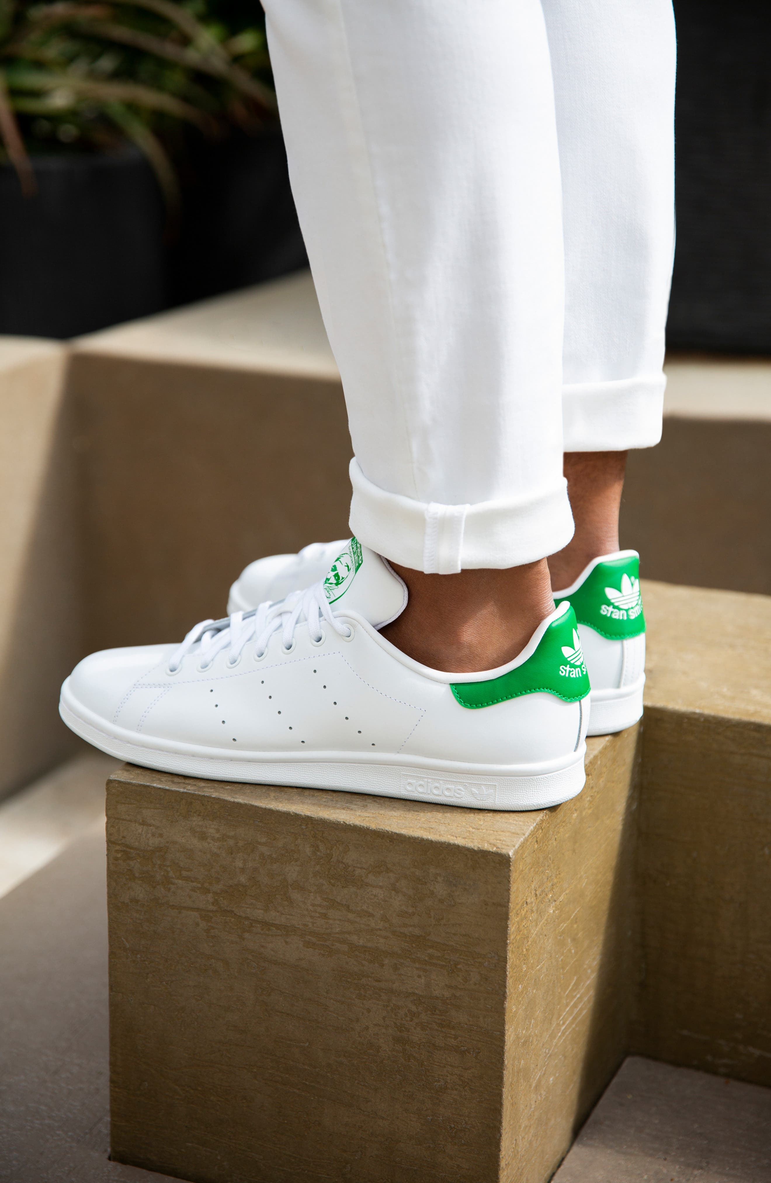 adidas Stan Smith Sneaker in White/white/green at Nordstrom - 2