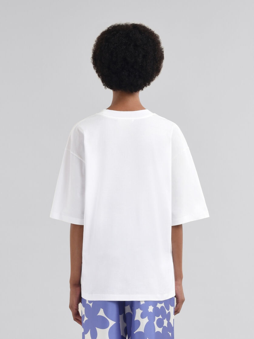 BLACK COTTON T-SHIRT WITH MARNI POP FIELDS LOGO - 3