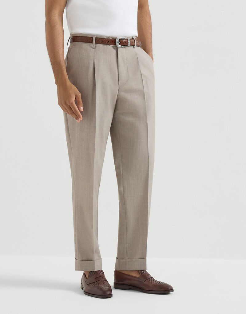 Virgin wool fresco trousers with pleat 2