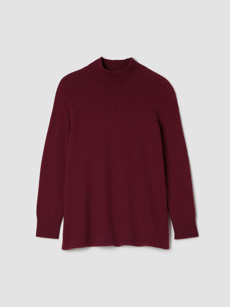 Cotton & Recycled Cashmere Turtleneck Long Top 1