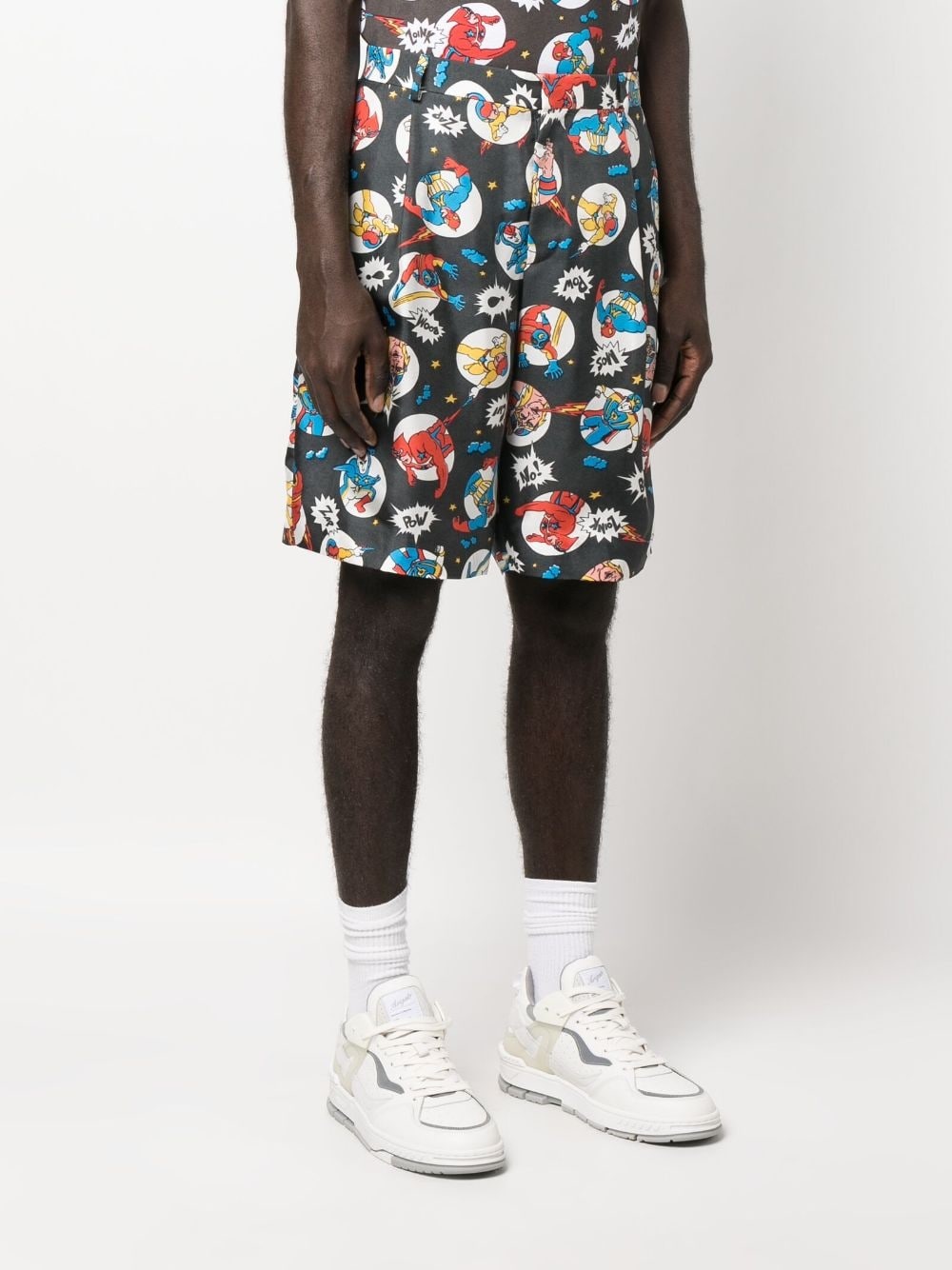 COMIC-PRINT SILK SHORTS - 3