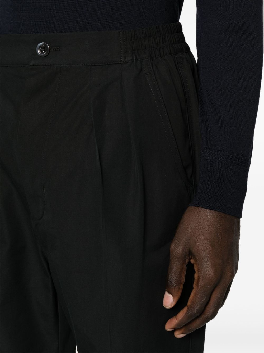 tapered-leg cotton-blend trousers - 5