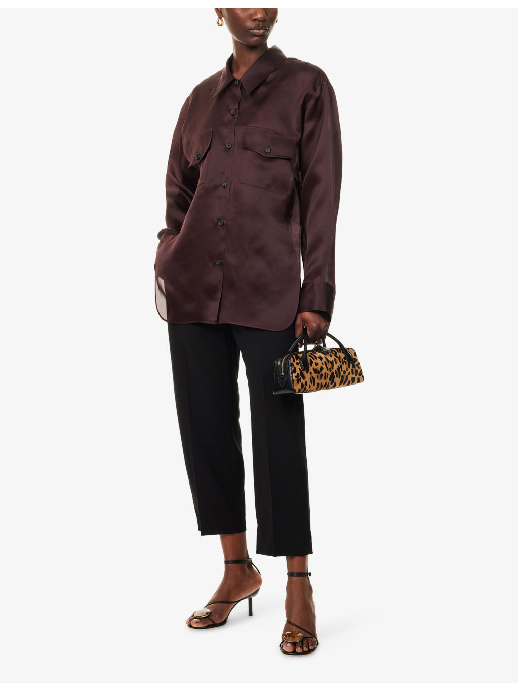 High-Rise Crop-Leg Stretch-Woven Trousers - 2